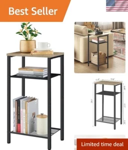 3 Tier End Table, Telephone Table, Tall Side Table with Storage, Small Nights... - Picture 1 of 11