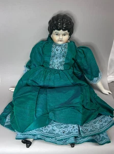 Vintage Porcelain Head, Lower Arms & Legs Marked 5 Cloth Body Doll Germany? - Picture 1 of 11