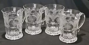 Crystal Clear Industries FLEUR DE LIS Becher (4) Frosted Fleur de Lis & Blumen - Bild 1 von 7