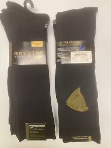 Gold Toe Men's Metropolitan Dress Crew Socks, Black, 3 pairs, Free Shipping! - Picture 1 of 3
