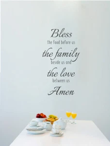 Bless the Food Decal Before Us Wall Sticker Decal Kitchen Wall Decal Dining Room - Picture 1 of 4