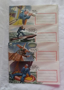 1940's MILITARY ENVELOPES "Keep 'Em Smiling" WWII Era Ephemera, Humorous,set/12 - Picture 1 of 4