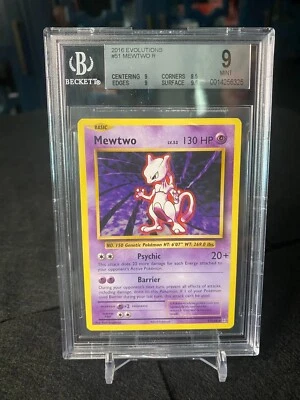 2016 Pokemon, XY Evolutions, #051/108 Mewtwo, Rare (BECKETT 9) - Image 1 of 3