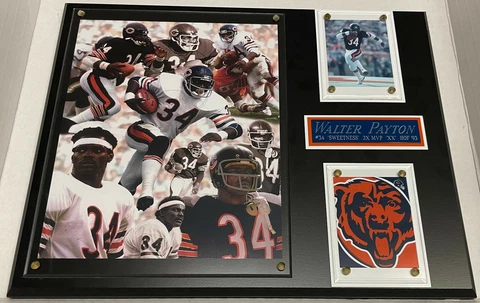 WALTER PAYTON CHICAGO DA BEARS FRAMED 8X10 PHOTO-MAN CAVE ART-12X15 WALL PLAQUE Cover