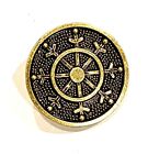 Round Gold Metal Anchor Maritime Buttons - 23mm Shank 5 Pcs Marine Sailor