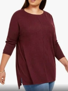 Style & Co Damen beere Übergröße 1X Naht vorne Tunika Pullover **Neu mit Etikett** - Bild 1 von 5
