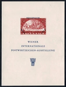 Austria 1965 WIPA NEUDRUCK Block, 50g Red Coach Scene, Imperf - Picture 1 of 2