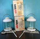 2 Weber LARS 1984 WHITE Outdoor Candle Lantern Rainproof Vintage ORIGINAL USED