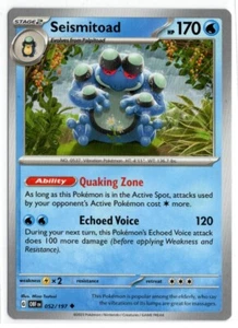 Pokemon Obsidian Flames 052/197 Seismitoad - Picture 1 of 1