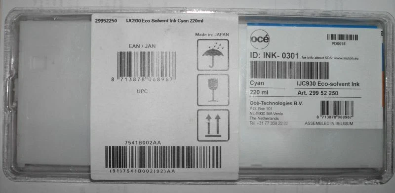 OCE Ink-0301 cyan IJC930 Eco solvent Ink 29952250  7541B002AA ohne OVP  - Image 1 of 1