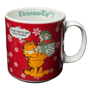 Vintage Garfield Christmas Tip #2, "'Tis Better To Get Than To Give" Ceramic Mug - Picture 1 of 7