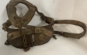 Original Primitive Rustic Rusty Horse Blinder Metal Leather Western decor Rare - Picture 1 of 4