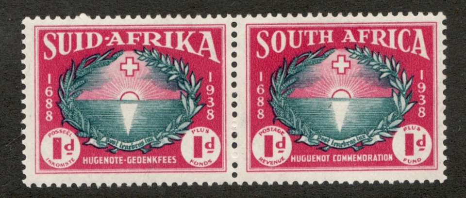 Sudáfrica 1939 - Sc# B10 (semipostal) bilingüe 1d par - sellos MH Cv$15 Foto 1 de 1