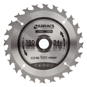 Abracs TCT Cordless Circular Saw Blade for Wood 160 x 20mm x 24T TCTC16024 - Picture 1 of 4