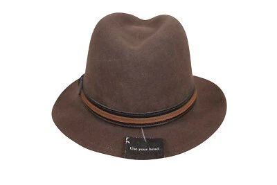 Fedora de fieltro aplastable marrón 100 % lana Wigens nueva con etiquetas talla pequeña 56, 7 Foto 1 de 4