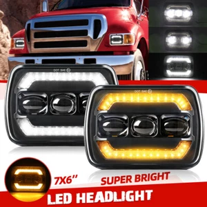 Newest 2PC Halo 5x7" 7x6 LED Headlight DRL&Turn for Ford F-650 F650 Pickup Truck - Bild 1 von 10