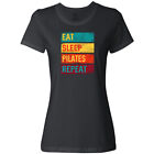 Inktastic fitness manger sommeil Pilates répétition T-shirt femme exercice coach cadeau