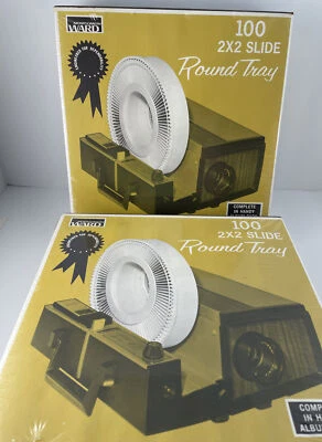 Round Slide Trays- each hold 100 2x2 Slides, Montgomery Ward, Sears Lot Of 2 NEW - Image 1 of 4