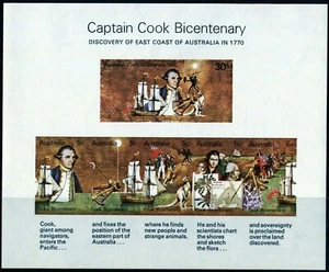 1970 Australia Cook Bicentenary Mini Sheet Mint Never Hinged, Clean & Fresh - Imagen 1 de 1