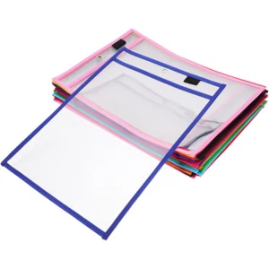 30 Pcs Dry Erase Pockets Teaching Reusable Resuable Sleeves Office - Picture 1 of 12