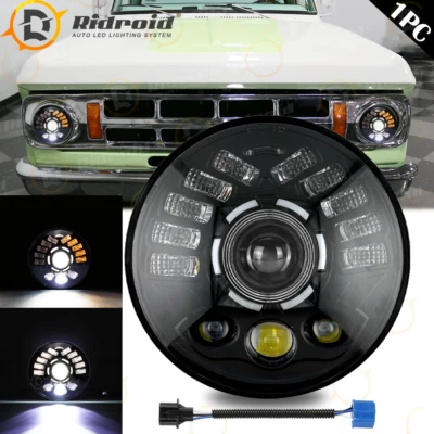 Farol de LED 7" polegadas e sinal de seta esquerda-direita para Dodge D100 D200 D300 Pickup - Imagem 1 de 4