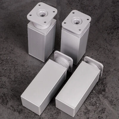 Möbelfuß 4er SET Möbelfüße 40 x 40 mm Chrom matt 60-180 mm Sockelfuß Fuß Schrank - Bild 1 von 4