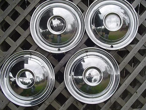 1950 50 CHRYSLER WINDSOR SARSTOGA HUBCAPS WHEEL COVERS ANTIQUE VINTAGE CLASSIC - Picture 1 of 6