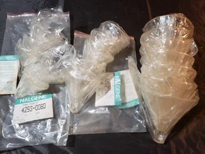Lot of 17 Nalgene Polypropylene Powder Funnels - 3 different sizes - Picture 1 of 4