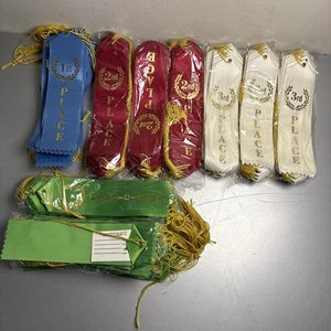 Lotto di 300 pezzi nastri premio con cartoncino e corda acetato satinato 1° 2° 3° - Foto 1 di 5