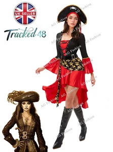 Karibik Piratenkönigin Damenkostüm Verkleidung Wench Freibeuter Halloween - Bild 1 von 6