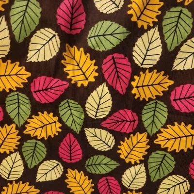 "Hootie Who Scattered Leaf" Springs Creative Corduroy Fabric CP40686 BY THE YARD - Image 1 of 4