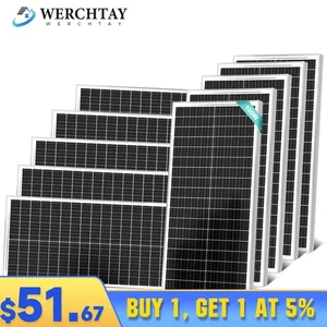 100W 200W 400W 1000Watt 12V Monocrystalline Solar Panel Home RV Camping Off Grid - Picture 1 of 23