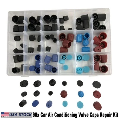 Car A/C R134a R12 High Low Side Valve Core Dust Cap For Air Conditioning Repair Foto 1 de 4