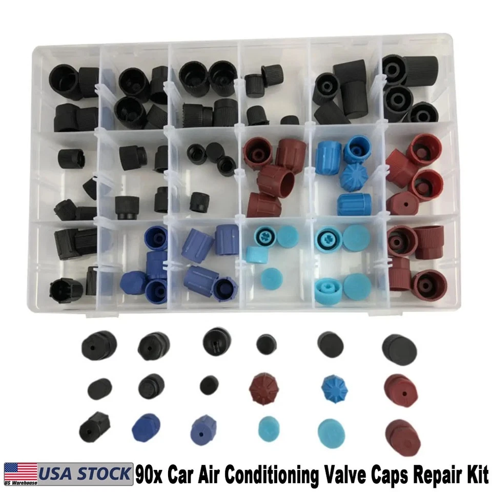 Car A/C R134a R12 High Low Side Valve Core Dust Cap For Air Conditioning Repair Foto 1 de 4