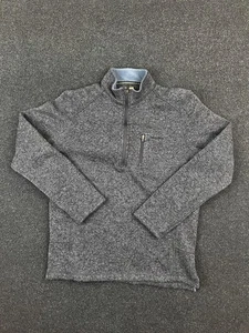 Woolrich Pullover Mens Large Gray Quarter Zip Sweater Fleece Chest Pocket Raglan - Picture 1 of 6