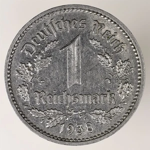 1938-F Alemania 1 Reichsmark KM#78 - Imagen 1 de 2