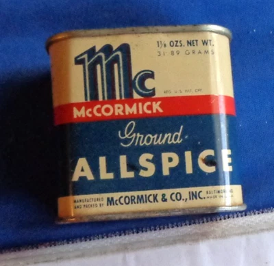 Vintage Spice Tin McCormick Allspice Tin Bee Brand Unopened 1 1/8 Oz - Image 1 of 4