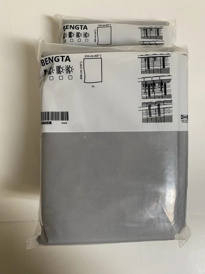 NEW IKEA X 2 BENGTA CURTAIN IN LIGHT GREY 210 x 300cm - 005.130.00 - Image 1 of 1