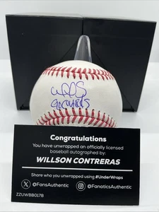 WILLSON CONTRERAS FANATICS UNDER WRAPS AUTOGRAPHED BASEBALL Inscribed Go Cards - Picture 1 of 1