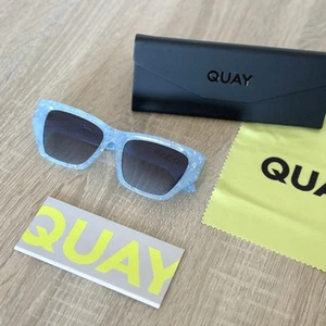 QUAY No Apologies Artic Tort Frame Blue Gradient Lens Limited Edition Sunglasses - Picture 1 of 10