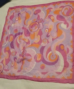 Vintage Retro Pink/Purple 20" Square Scarf Neckerchief * LIZ CLAIBORNE - Picture 1 of 5