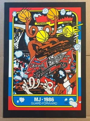 2024 Artist Ermsy-AUTO MJ 1986 Michael Jordan Fleer RC Black Cat Edition # 1/23 Foto 1 de 3
