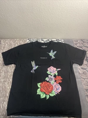 Camisa floral YoungLA XXL negra manga corta para hombre Foto 1 de 4