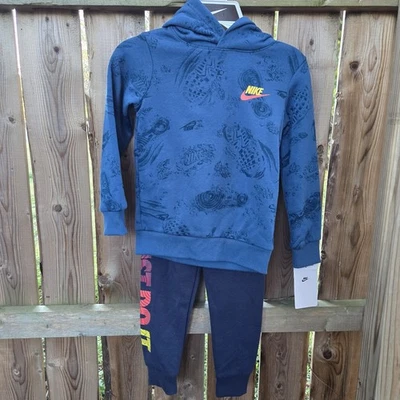 Little Boys Nike 2 Piece Midnight Navy Hoodie & Joggers Set Size 4 XS New NWT - Image 1 of 4