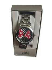 Disney Parks Collection Minnie Mouse Watch Bow Up! NIB 39mm Metal Band - Picture 1 of 1