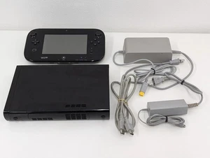 Z398 Nintendo Wii U Black set 32GB Console JAPANESE VER. WUP-101 USED SET - Picture 1 of 12