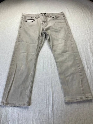 Pantalones de mezclilla Banana Republic ajustados para hombre talla 34x30 grises bolsillos elásticos informales Foto 1 de 4