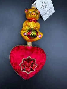 2002 CHRISTOPHER RADKO LOVES GOLDEN BEAR 7.5" ORNAMENT 02-0762-0 - Picture 1 of 14