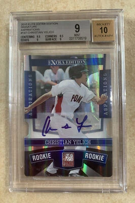 2010 Elite Extra Edition Christian Yelich #147 RC Auto BGS 9 01/100 - Image 1 of 2