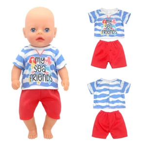2PCS/Set Newborn Boy Clothes Baby Doll Cute Outfit for 14~16 in Reborn Baby Doll - Picture 1 of 10